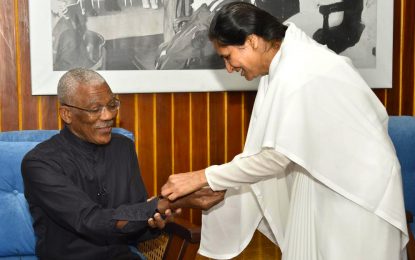 Brahma Kumaris ties Rakhi on President Granger