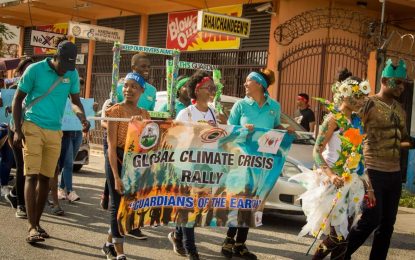 School – age Guyanese stage climate protest
