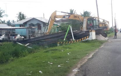 Bridge repaired a week ago, dug up and now being repaired again