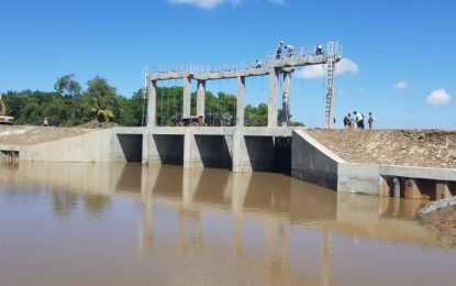 Four-door sluice constructed to provide flood relief