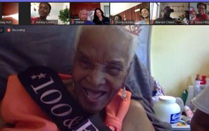 Her 100th meant a Zoom call and a car party… Guyanese Victorine Creavalle has a life full of birthdays