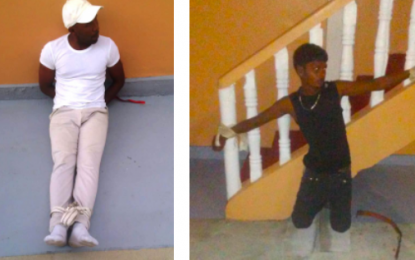 Thieves with wheelbarrow of booty captured after raiding Friendship bond
