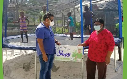 Sleepy Diapers donates huge trampoline to Joshua House