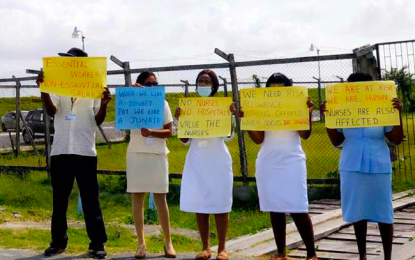 West Demerara nurses join in protests for risk allowance, other issues