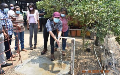 Potable Water flows for the first time in Esau & Jacob, Mahaicony