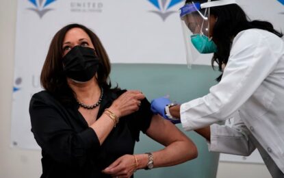 Nurse of Guyanese origin administers COVID-19 vaccine on Kamala Harris