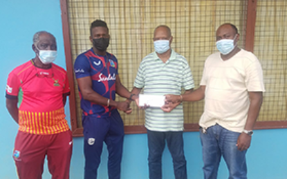 West Indies Player Kevin Sinclair fulfills promise to Berbice Cricket Board Hands over sponsorship for U17 cricket competition