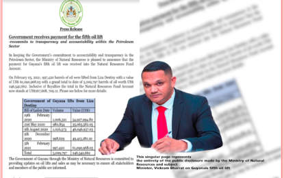 PPP/C Govt. reduces information in latest oil report