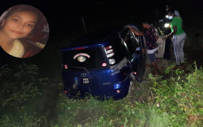 Woman dies after losing control of car on Mahaicony public road