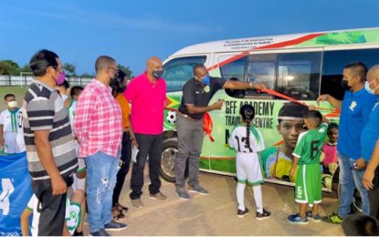 GFF funds and delivers 19-seater bus for Rupununi Football