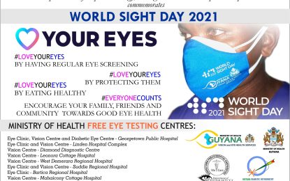 “Love your eyes” being promoted as World Sight Day is observed