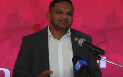 Min. Bharrat claims slick definitely not oil, despite no verification