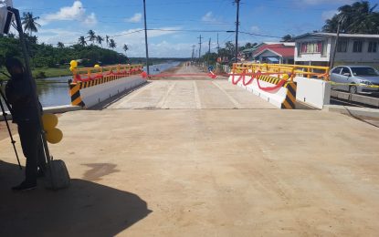 President commissions access bridge at Palmyra linking CGX Inc Berbice Deep Water Port