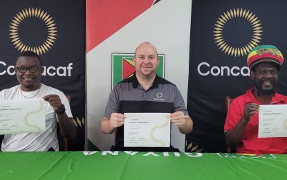 Three GFF technical staff pass new Concacaf B License course