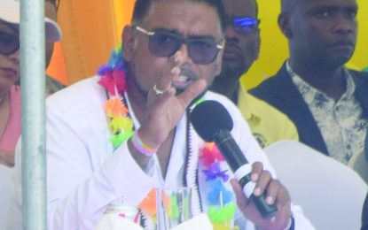 Oil blocks question by farmer angers Pres. Ali in Bartica