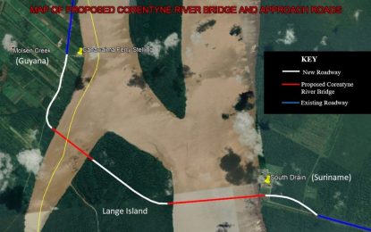 Guyana/Suriname seeking to pre-qualify contractors to bridge Corentye River