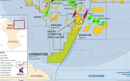 CGX to give up majority interest in Corentyne block to Canadian partner to cover debt, upcoming drilling expenses