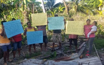 Good Success residents protest clogged trench