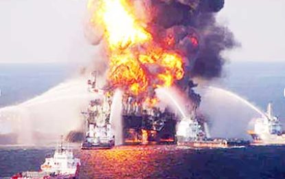 Who will pay for oil spill damage over US$2.6B insurance coverage?