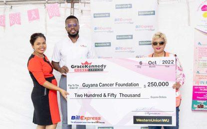 Grace Kennedy donates to Guyana Cancer Foundation