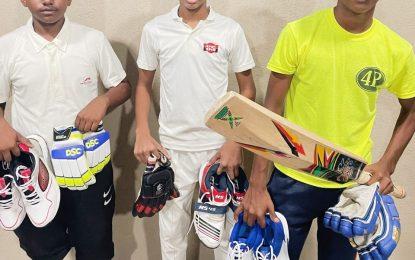 Three more junior cricketers benefit from “Cricket Gear for young and promising cricketers in Guyana” 