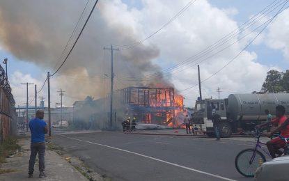 Fire guts old Robinsons General Store on Lombard Street