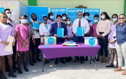 UNICEF makes donation to support immunization of children in Guyana