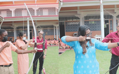 Archery Guyana introduces sport to Saraswati Vidya Niketan Secondary
