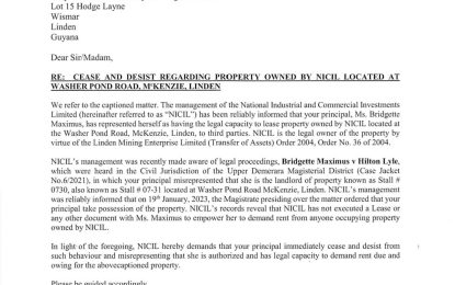 Popular Linden eatery faces closure over land dispute