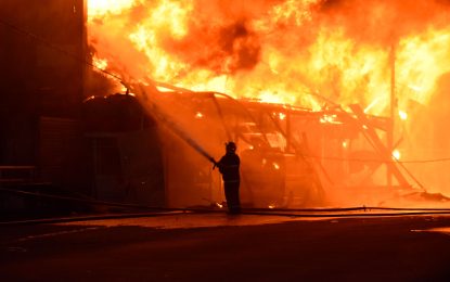 Firefighters break concrete wall to save Chinese nationals from burning Supermarket in Albouystown
