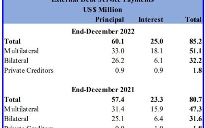 Guyana paid US$150M to service debts in 2022