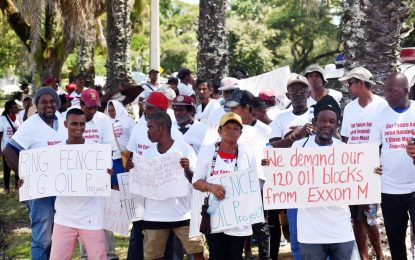 Citizens demand ring-fencing, capped interest rates, return of oil blocks from ExxonMobil at protest