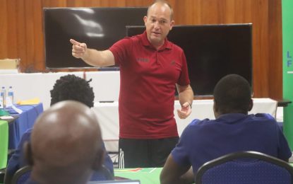 FIFA Instructor Shane Butler back in Guyana to update Futsal Referees on latest law changes