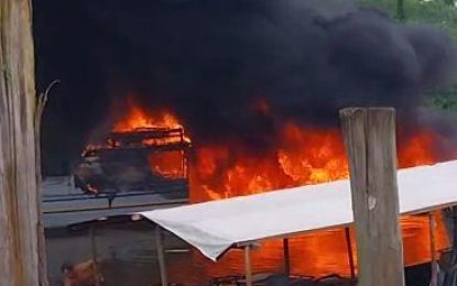 Three injured after fuel boat explodes at Port Kaituma