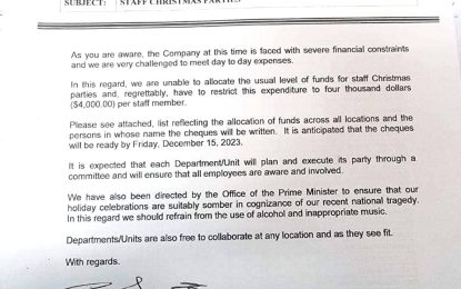 Broke GPL unable to hold X-mas party for staff