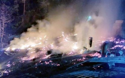 Fire destroys house at Four Miles, Bartica