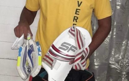 Essequibo under15 cricketer benefits from Project “Cricket Gear for young and promising cricketers in Guyana”