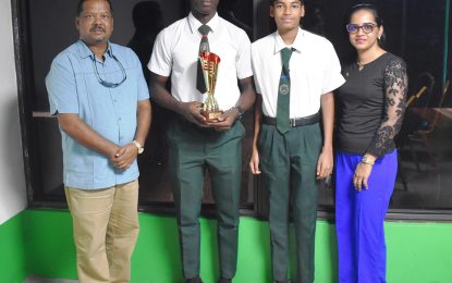West Dem Secondary school student cops Guyana, China Friendship youth leadership prize for Region Three