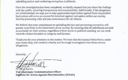 Top Cop gets formal complaint to investigate corruption allegations against VP Jagdeo