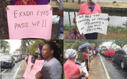 ‘Exxon and the big ones cashing in while poor people suffering’ – protestors say while demanding unlimited parent Company Guarantee from ExxonMobil