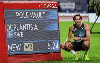 Armand Duplantis breaks pole vault world record for eighth time, soaring to 6.24 meters