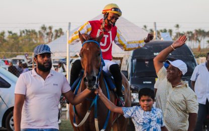 Spankhurst leading Guyana horse race earrings