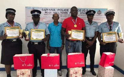 GPF officers honoured by RHTYSC NAMILCO/Thunderbolt Flour Cricket teams