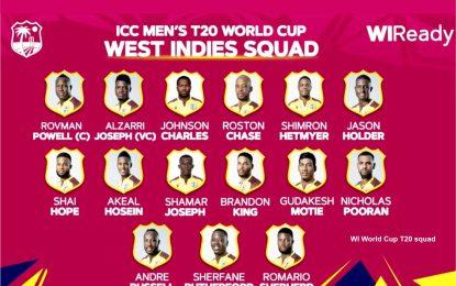 Record 5 Guyanese named in Windies T20 World Cup squad 