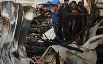 Over 40 murdered in Israeli air strike on plastic tents