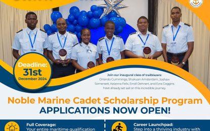 Applications open for the Noble Marine Cadet Scholarship porgramme