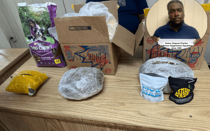 Taxi driver caught at ‘Ogle Airport’ with ganja hidden in dog chow