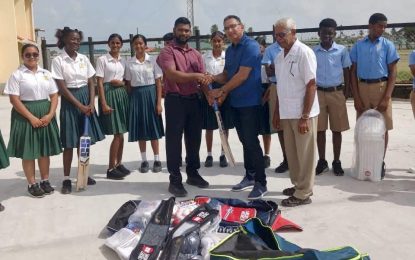 Tagore Memorial Secondary School benefits from cricket gear, courtesy of the Bheer family
