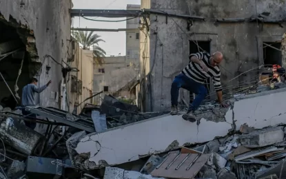 Israeli air strike destroys part of last fully functional hospital in Gaza City