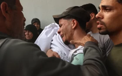 Six trapped under rubble after Israeli attack on Gaza City shelter kills 13